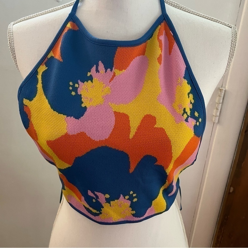 Zara MULTICOLOR HALTER TOP (M)